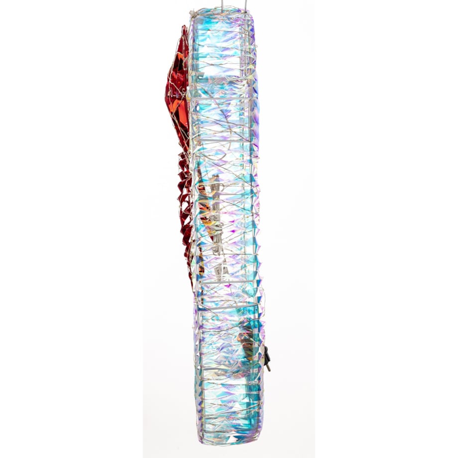 Wieniec ozdobny LED 72x70x13 cm LIKLI-2 biały z czerwoną kokardą
