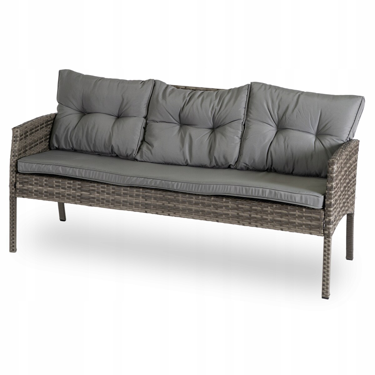 Zestaw Mebli Ogrodowych Technorattan Na Taras Ogród Komplet Szary ATLANTA