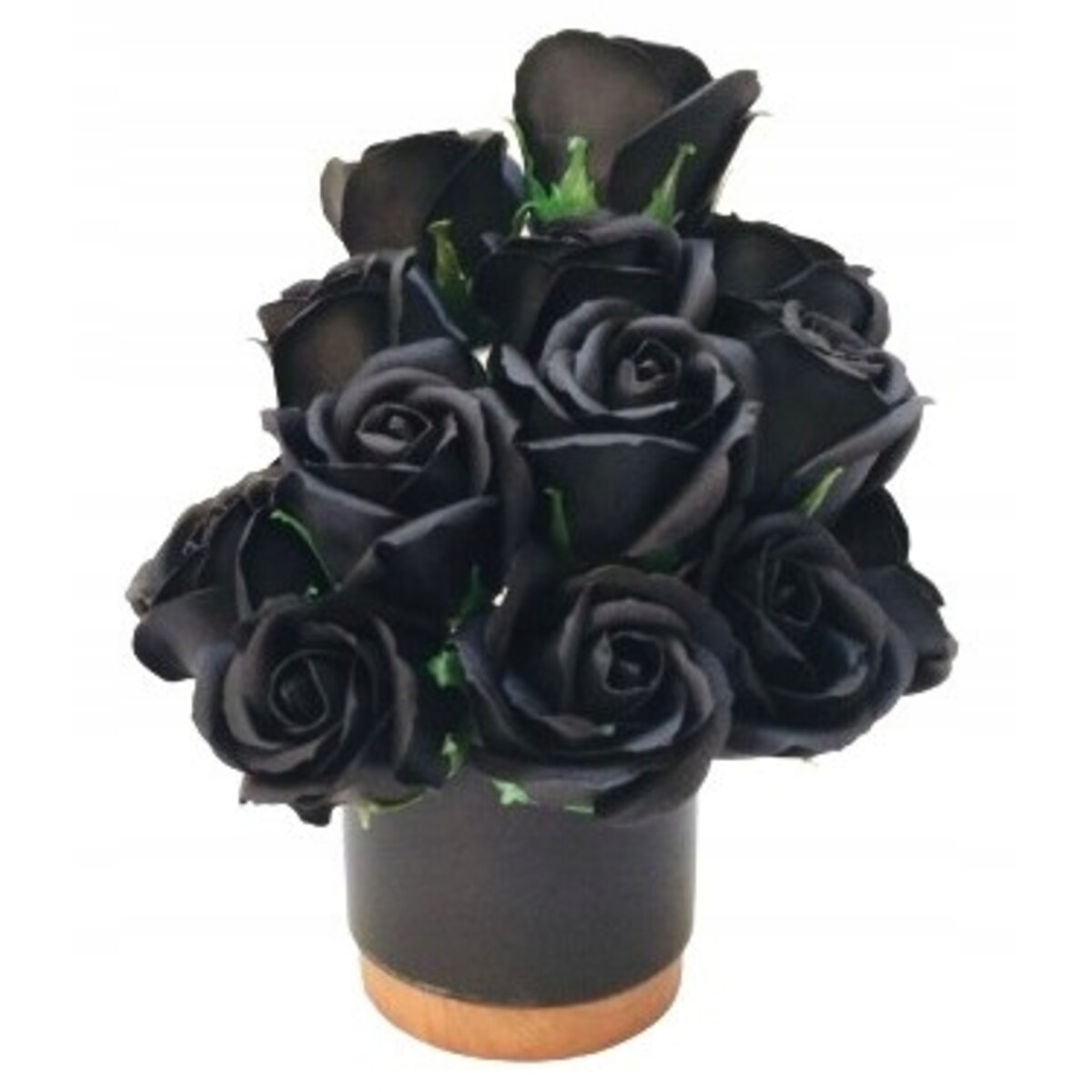 BUKIET CZARNE MYDLANE WIECZNE RÓŻE na smutek żal pamiętamy dekoracja box