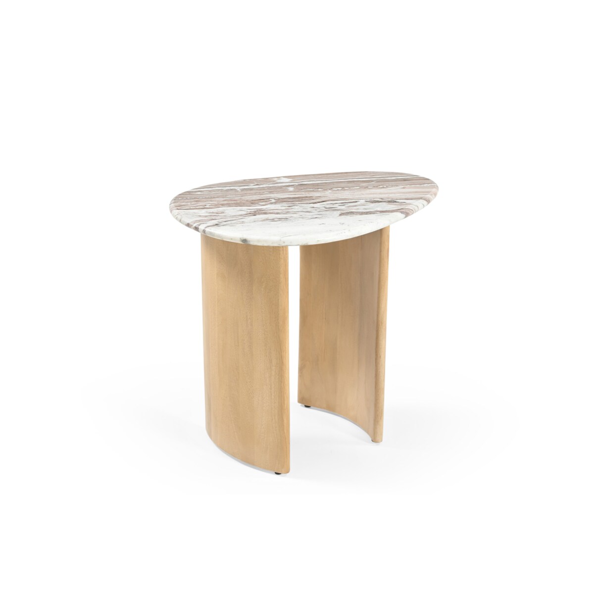 Stolik pomocniczy Lecce 60 × 45 - Szary Marmur & Jasny Dąb Mango