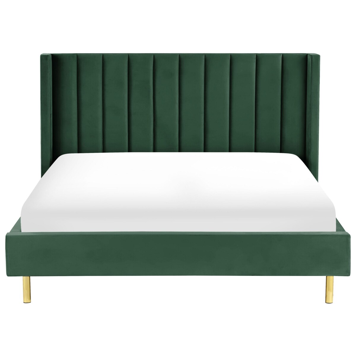 Łóżko welurowe 180 x 200 cm zielone VILLETTE