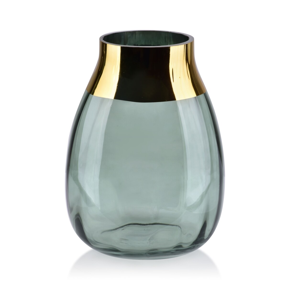 SERENITE Wazon 17xh23cm zielono-złoty