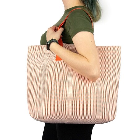 Torba plażowa pomarańczowa pionowe pasy 48x36 cm