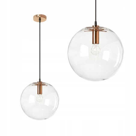 Lampa Wisząca Szklana Kula Rose Gold Lassi 25Cm