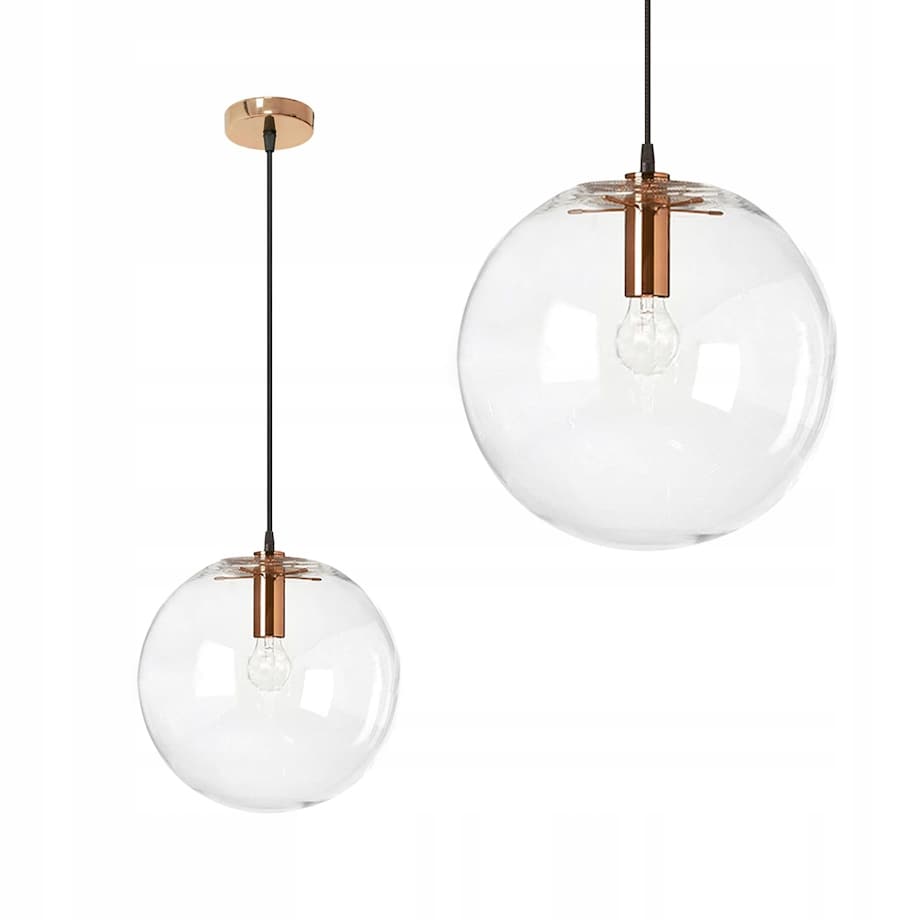Lampa Wisząca Szklana Kula Rose Gold Lassi 25Cm