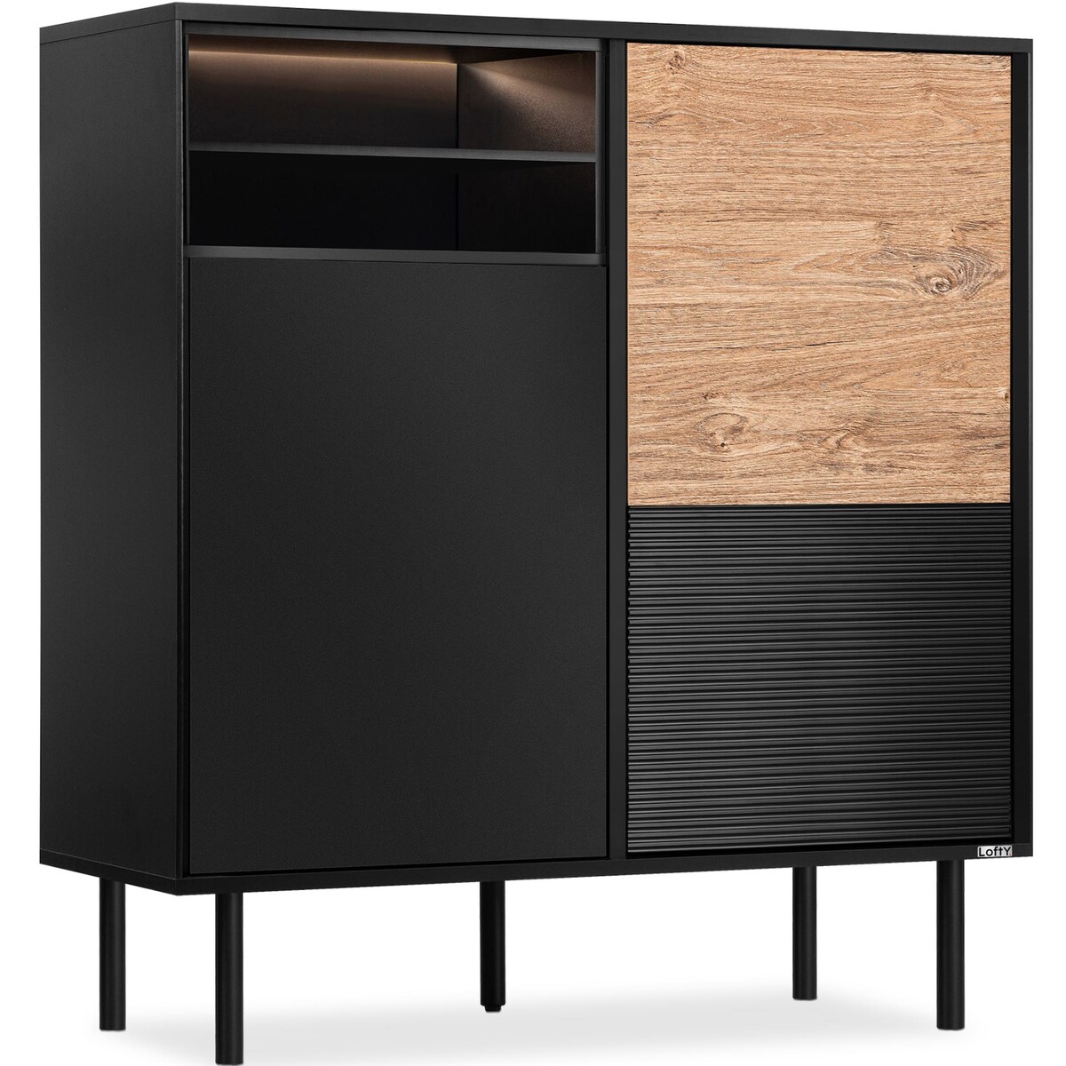 KONSIMO LOFTY Komoda w stylu loft na wysokich nóżkach