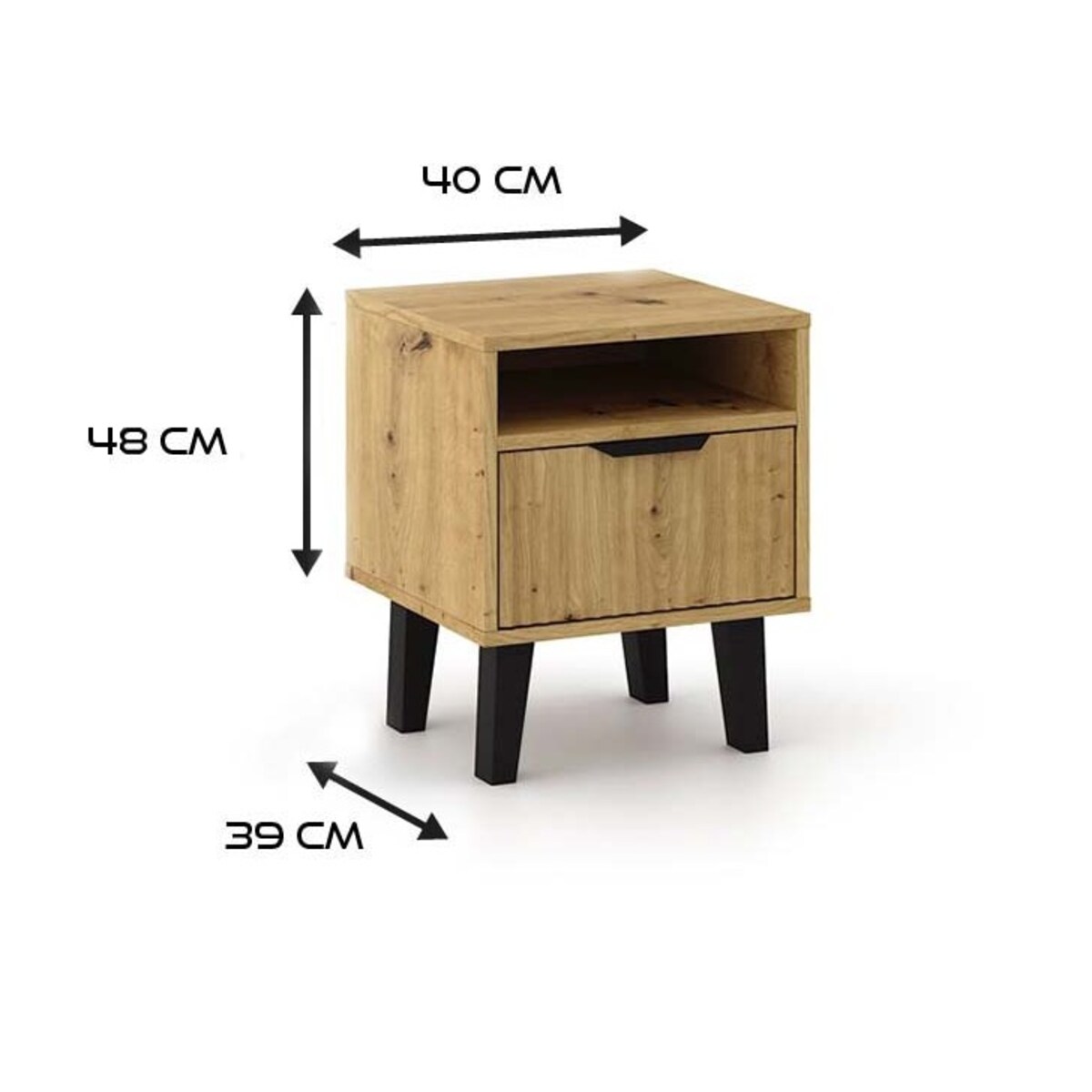 Szafka nocna Scandi 1S SLIM DĄB ARTISAN