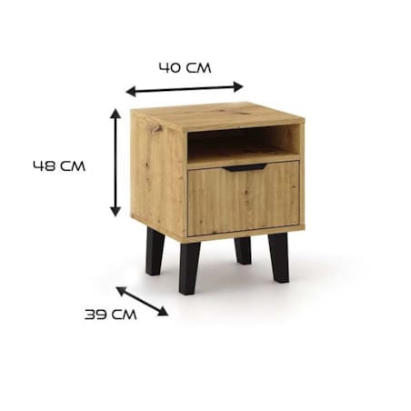 Szafka nocna Scandi 1S SLIM DĄB ARTISAN
