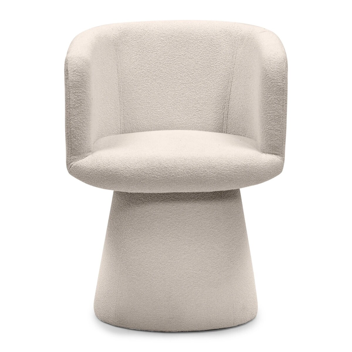 Krzesło tapicerowane obrotowe beżowe bouclé Nalf