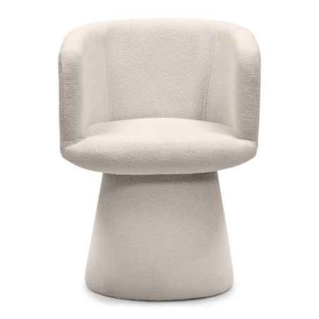Krzesło tapicerowane obrotowe beżowe bouclé Nalf