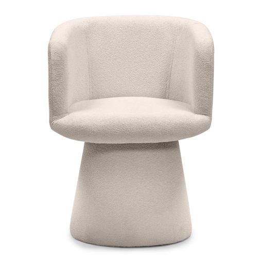 Krzesło tapicerowane obrotowe beżowe bouclé Nalf