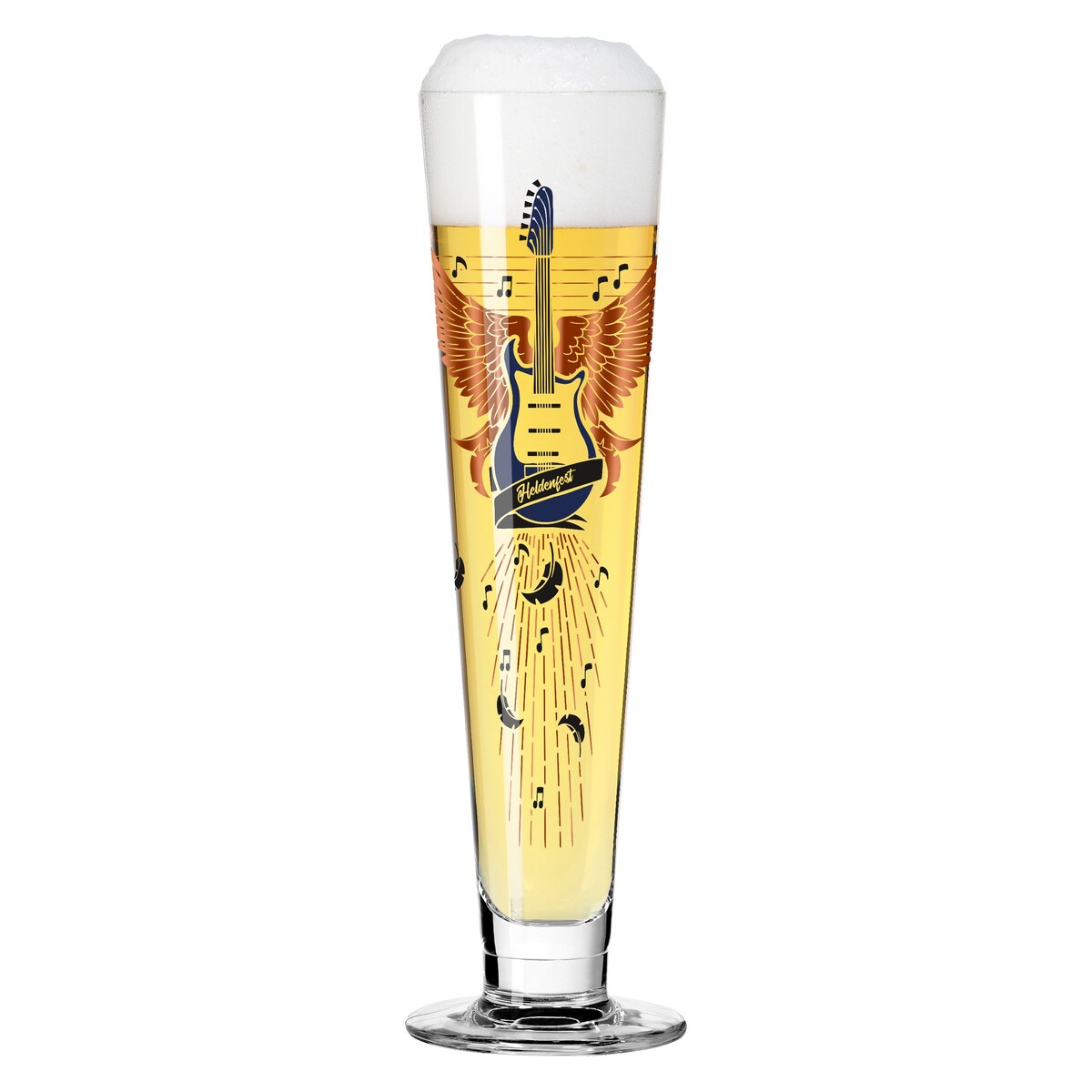 Ritzenhoff Szklanka do piwa kryształ 385 ml gitara metal szlachetny Heldenfest premium