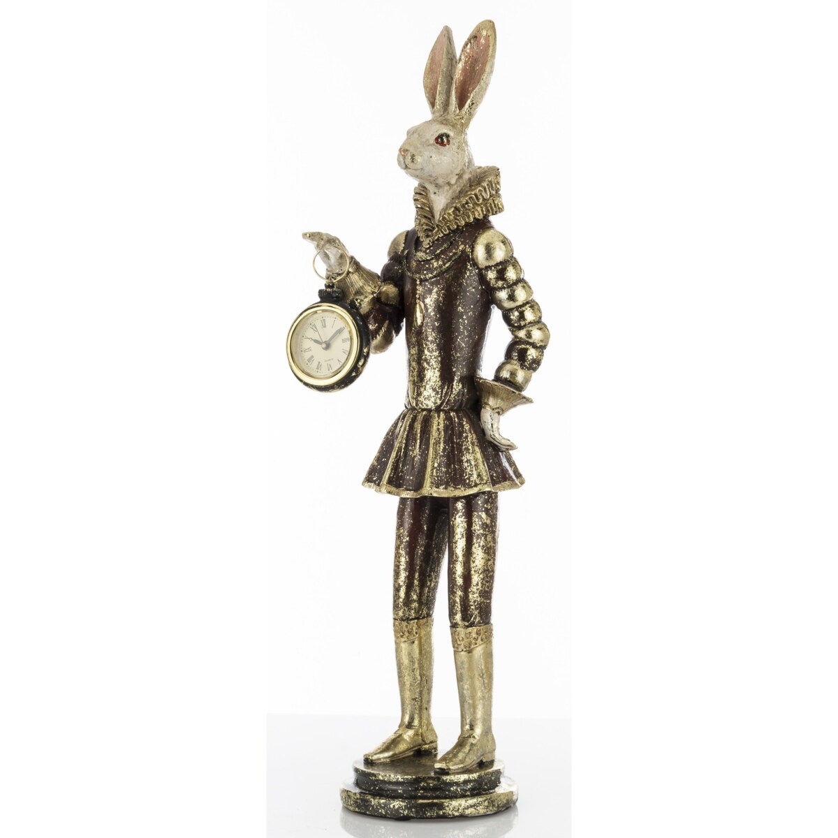 Dekoracja - królik 45x10x11,5 cm CONIGLIO z zegarkiem