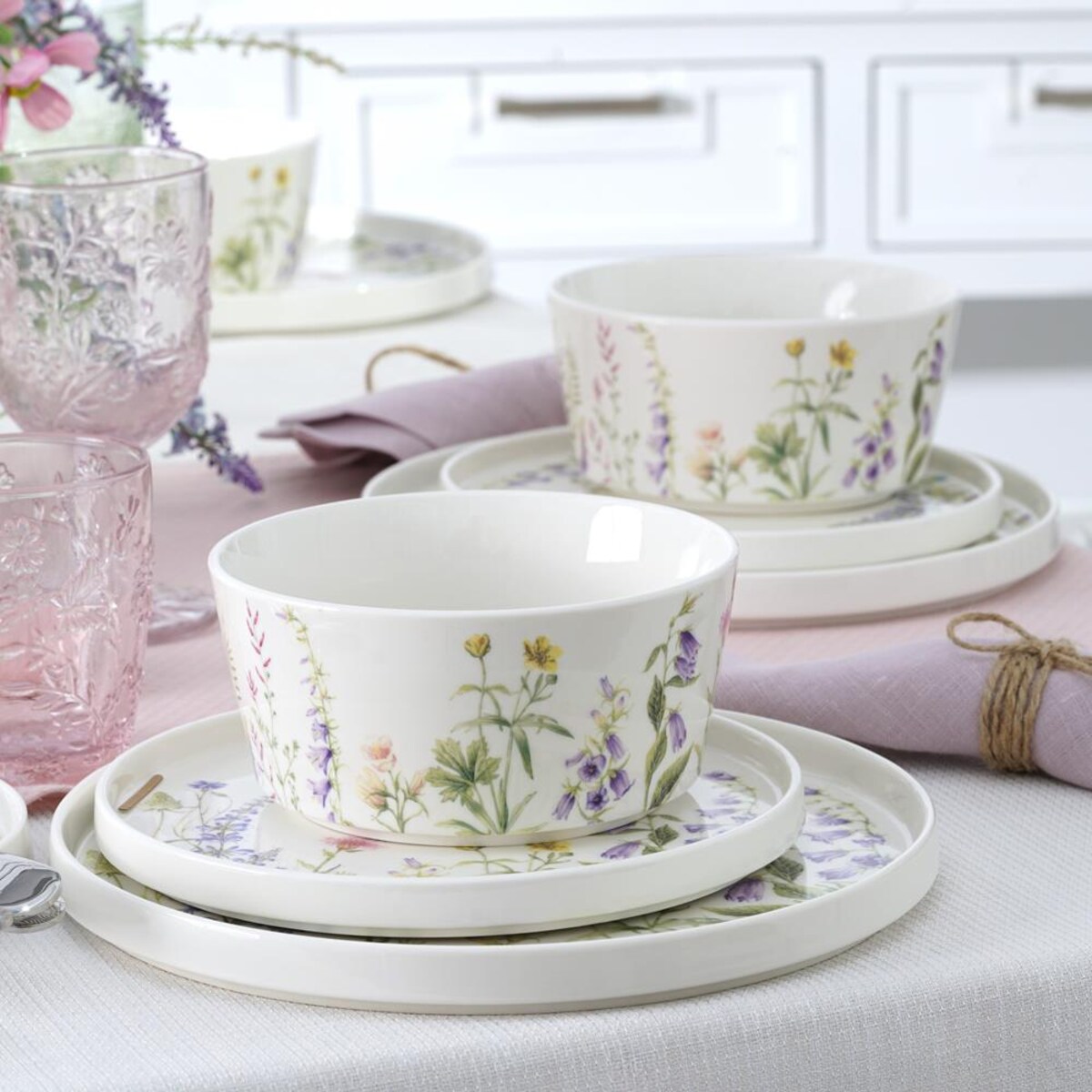 VILLA ITALIA Serwis obiadowy na 6 osób porcelanowy VIOLA