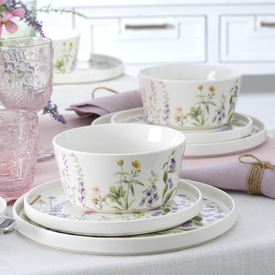 VILLA ITALIA Serwis obiadowy na 6 osób porcelanowy VIOLA