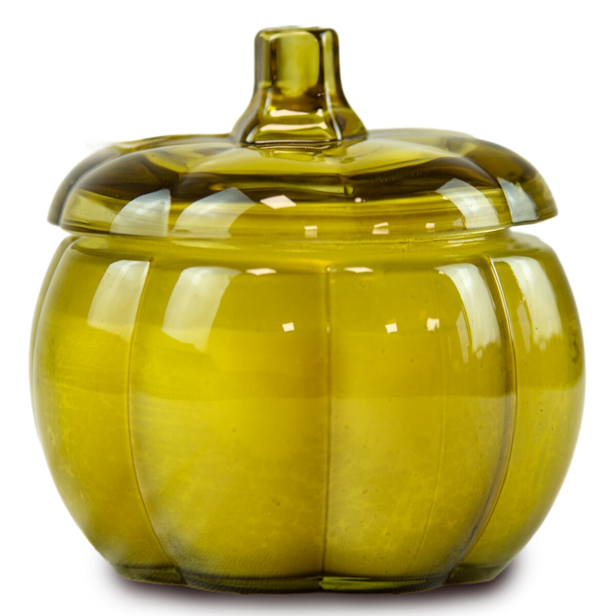 Świeca Na Halloween Jesienna Świeczka Szklana Dynia Dekoracja 11,5 Cm Żółta