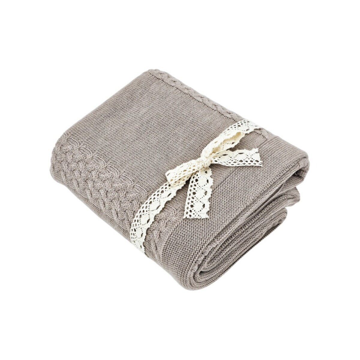 Koc dzianinowy z wełny MERINO 150x200 cm – FLORENCE NUDE