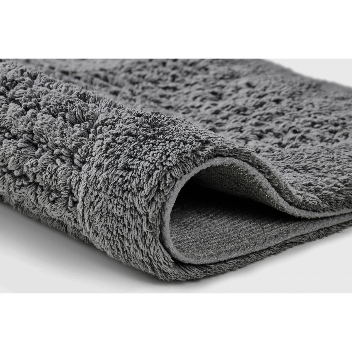 Kleine Wolke Net Dywanik łazienkowy 60x90 cm ciemnoszary 100% bawełna Eco Living antypoślizgowy