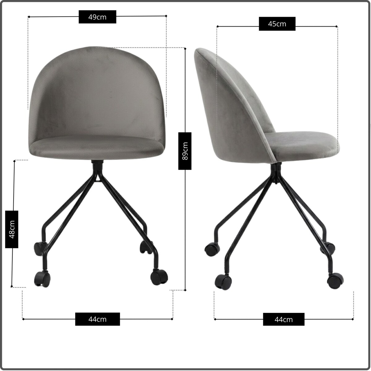 Fotel biurowy krzesło obrotowe do biurka ucznia gabinetu regulowane szare