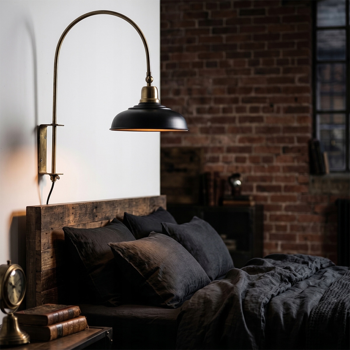 LAMPA KINKIET ŚCIENNA DO POWIESZENIA LOFT METALOWA E27 DO SALONU CZARNA