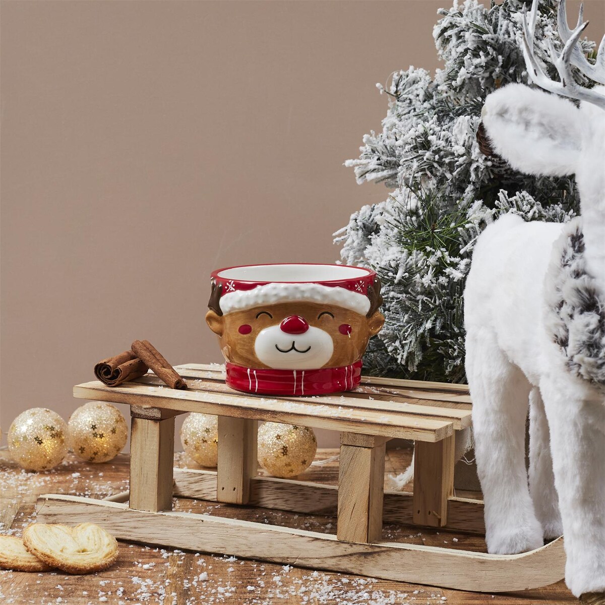 MISKA ŚWIĄTECZNA z motywem Renifera CERAMICZNA 200 ml