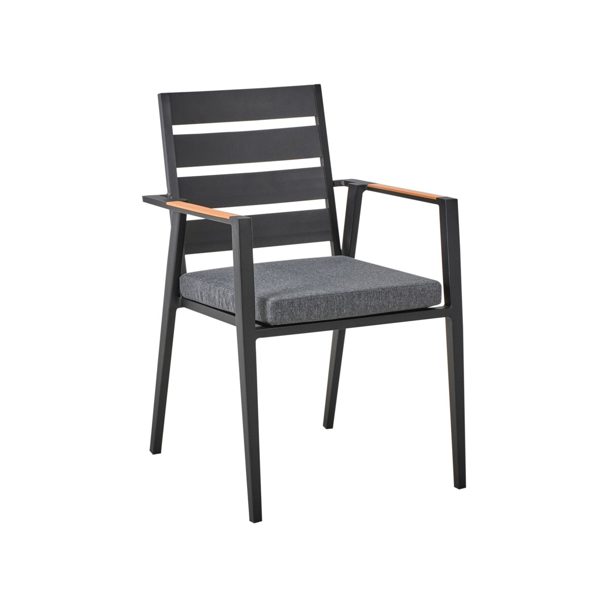 Zestaw ogrodowy dla 4 osób MALETTO/TAVIANO z poduszkami Metal Szary/ czarny