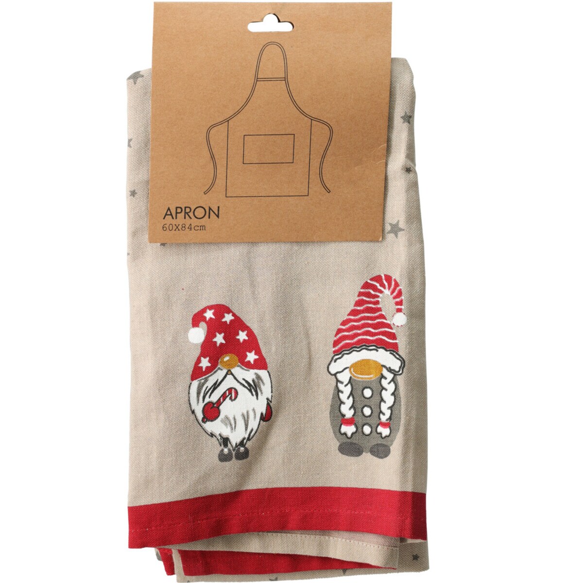 Bawełniany fartuch kuchenny z motywem świątecznym, 84 x 60 cm