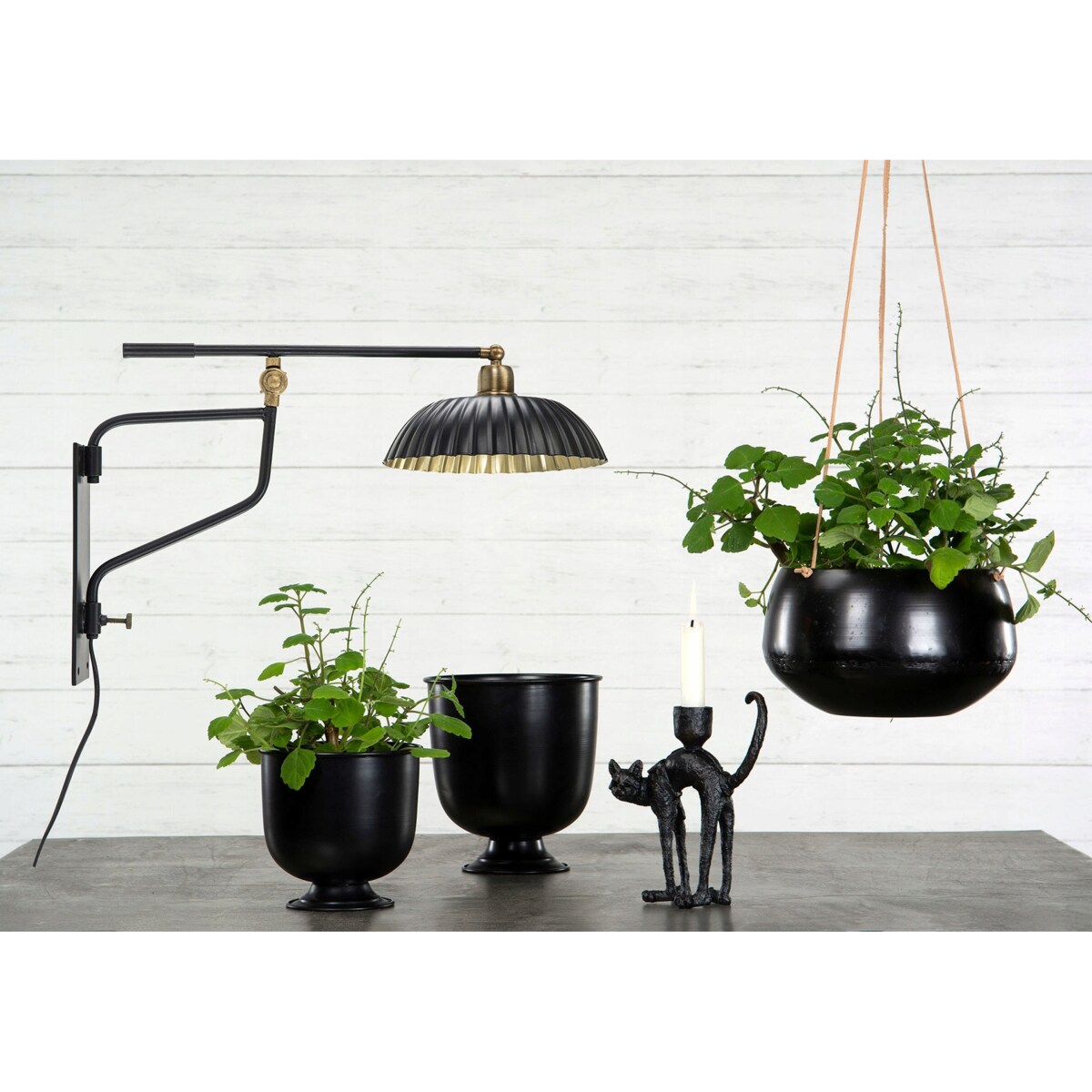 DONICZKA NA NÓŻCE KWIATY CZARNA LOFT NA BALKON TARAS BONSAI OSŁONKA 3 SZT.