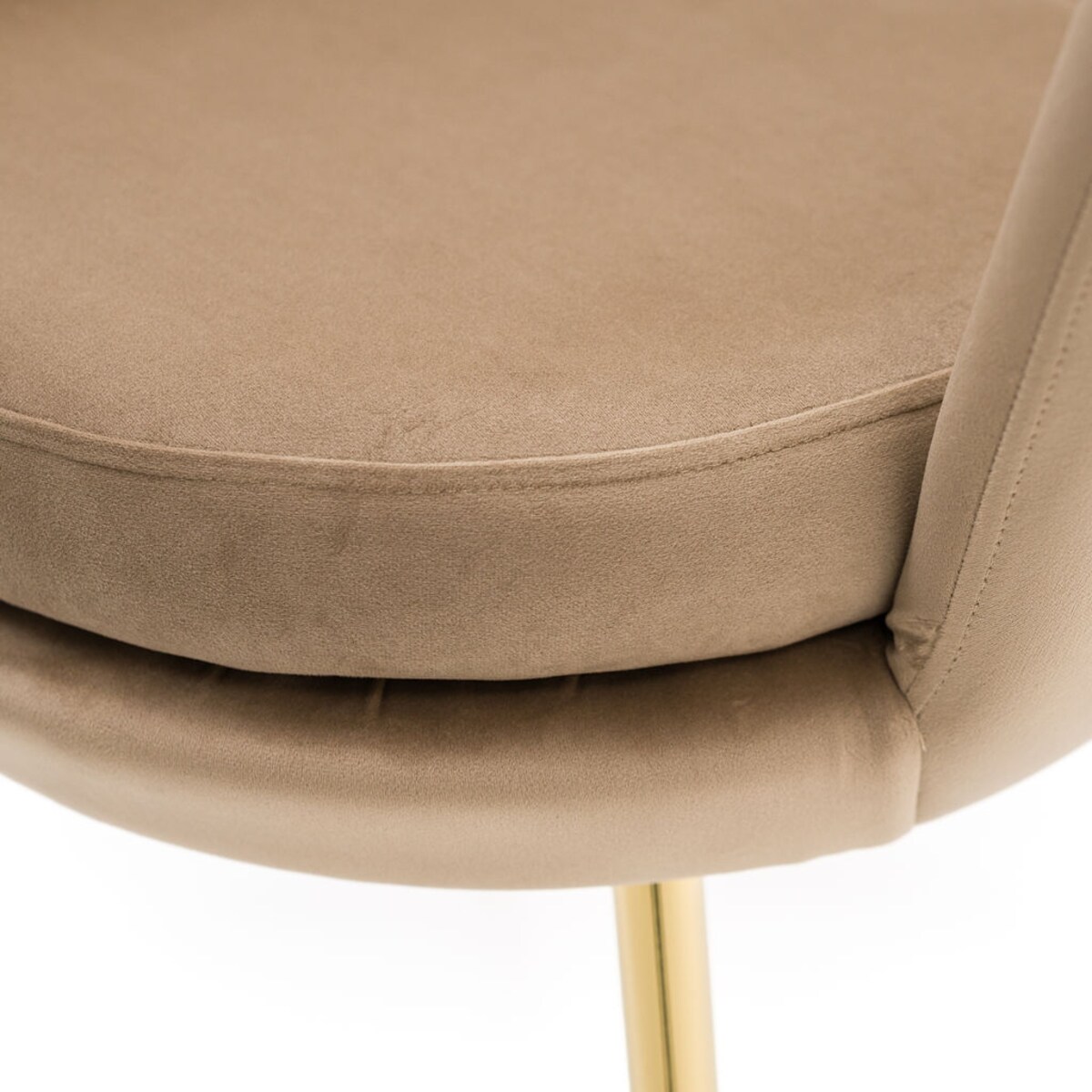 Krzesło muszelka SHELL tapicerowane do salonu jadalni biura welurowe złote