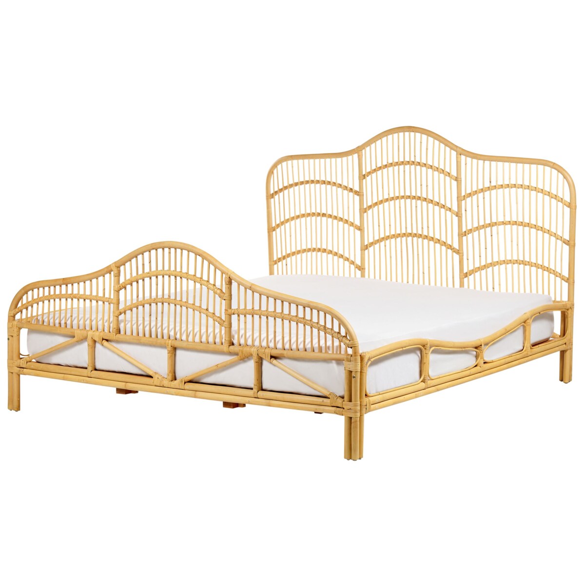 Łóżko Rattan DOMEYROT 180 x 200 cm Jasnobrązowy