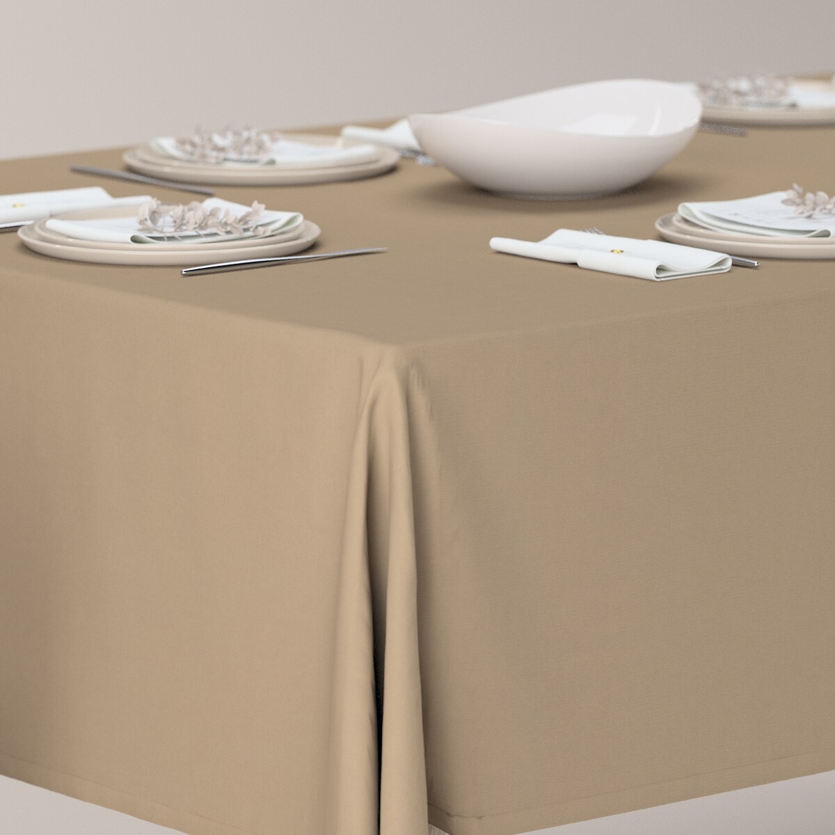 Obrus prostokątny 130 x 130 cm taupe