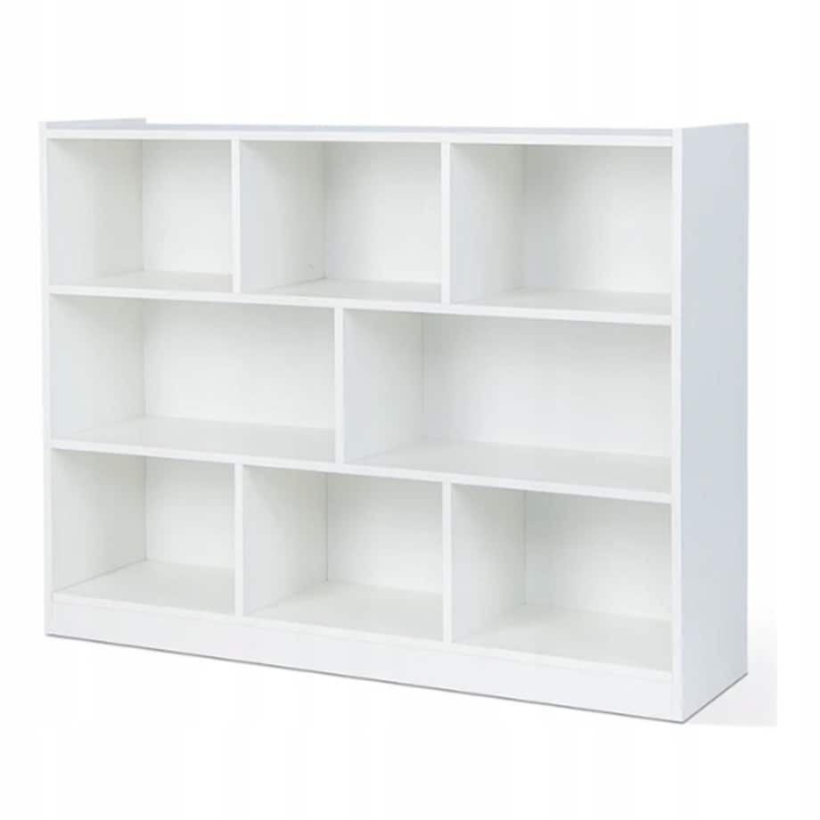 Regał otwarty stojący nowoczesny biały półka szafka komoda 8 półek 100 cm