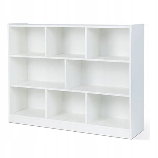 Regał otwarty stojący nowoczesny biały półka szafka komoda 8 półek 100 cm