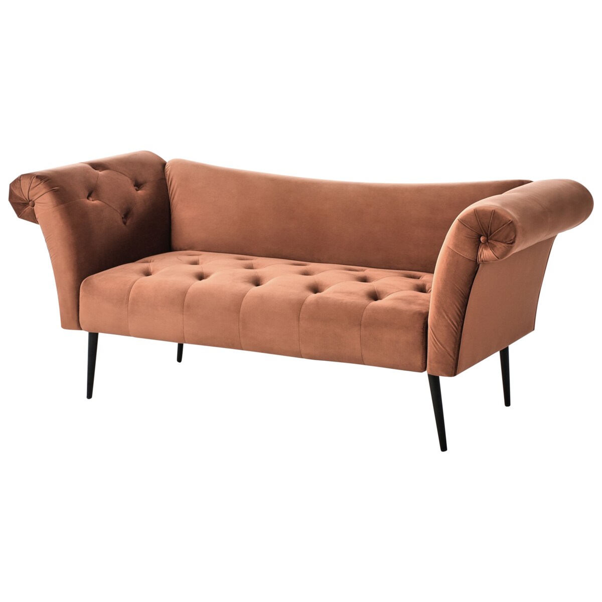 Szezlong NANTILLY Welur Złoty brąz