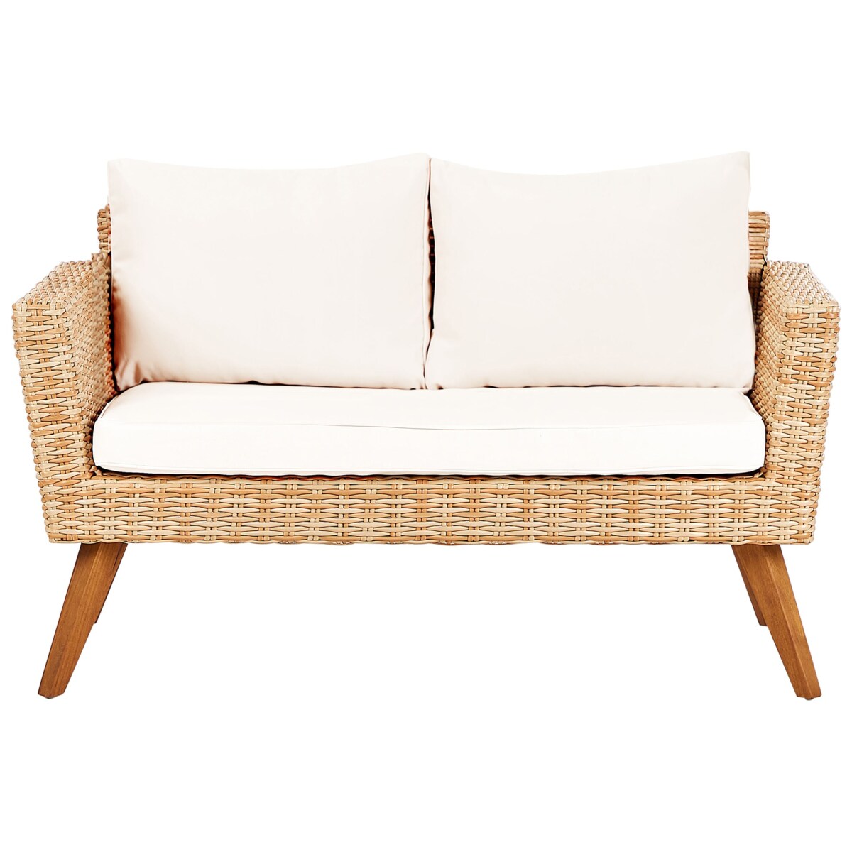 Zestaw wypoczynkowy dla 4 osób Technorattan Złamana biel VITTORIA