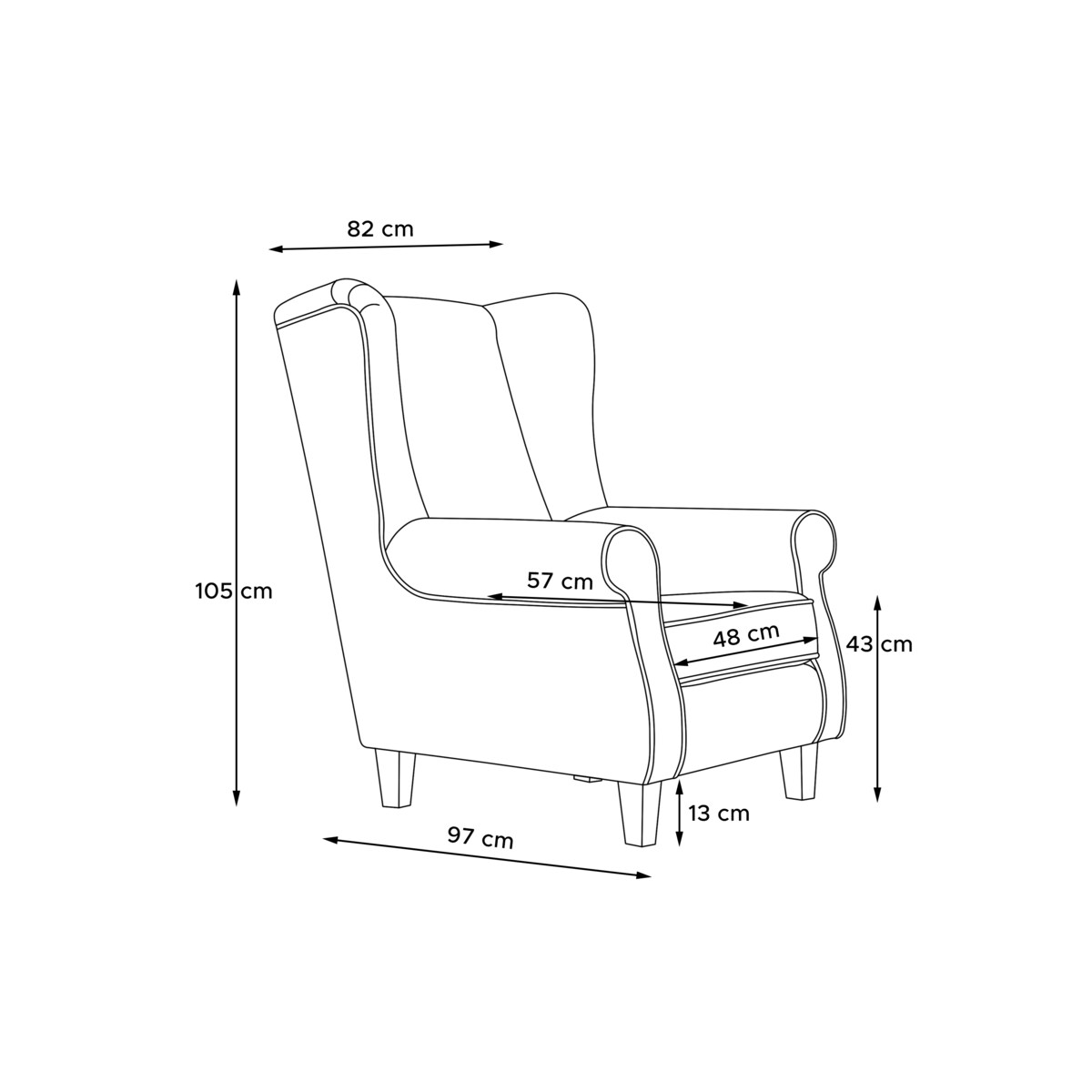 KONSIMO MILES Fotel, kolor Zielony
