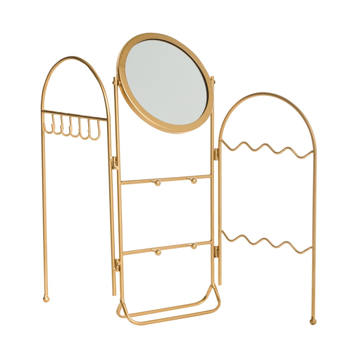 Stojak na biżuterię z lusterkiem PIROU Złoty