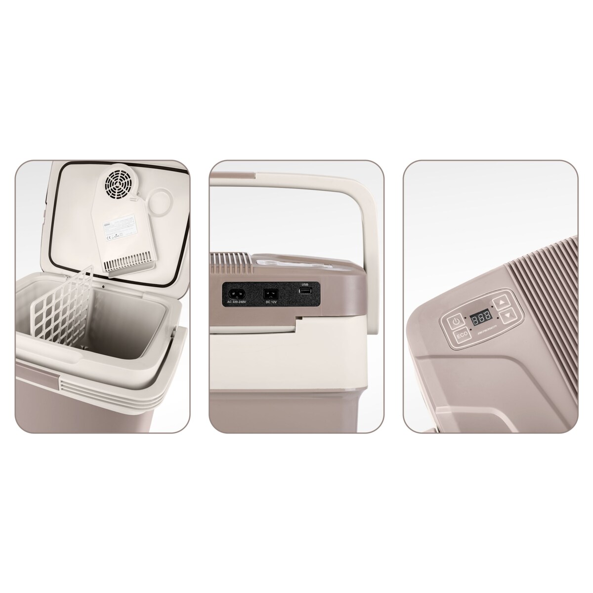 Lodówka turystyczna samochodowa 12V/230V USB funkcja grzania 29l Berdsen