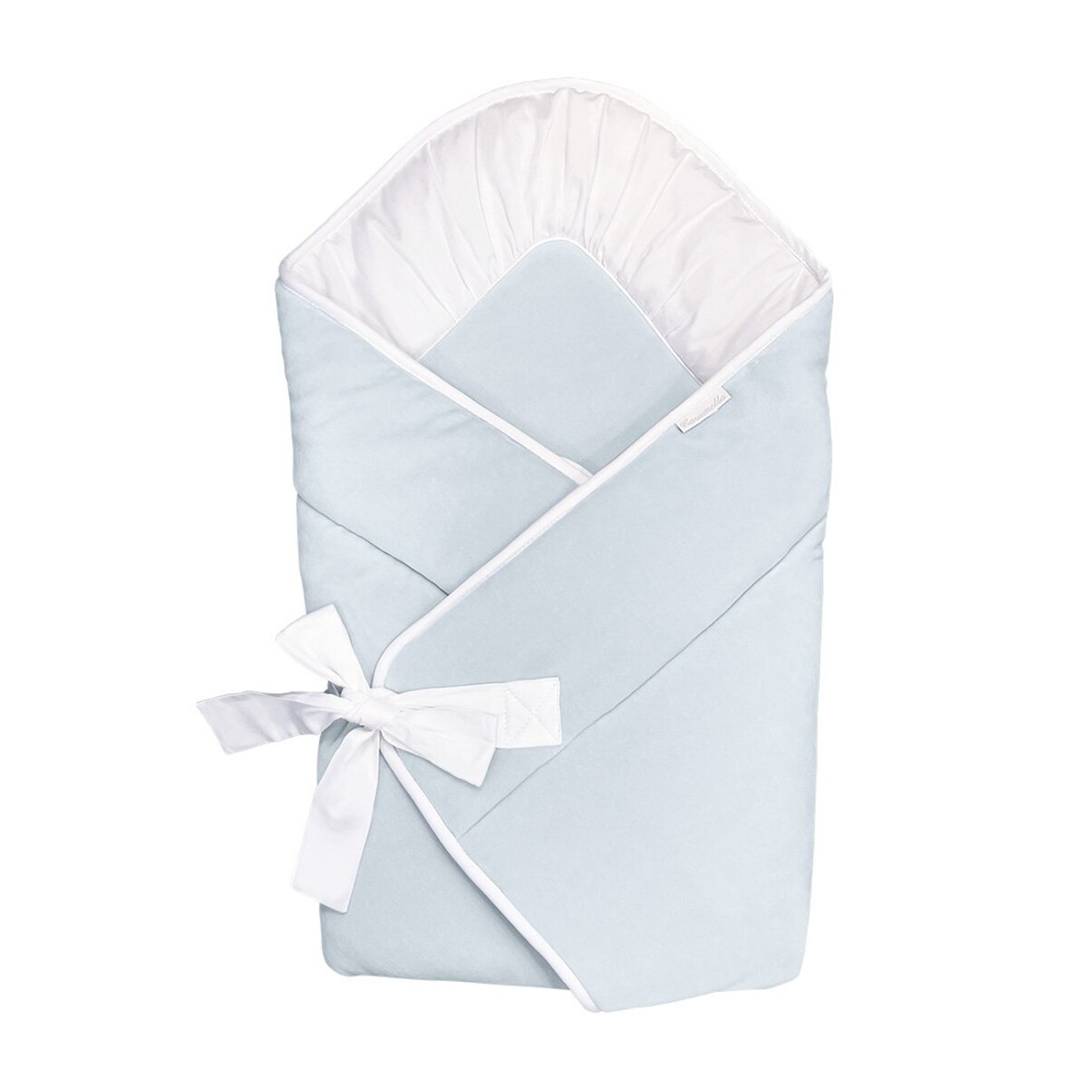 Becik welurowy błękitny