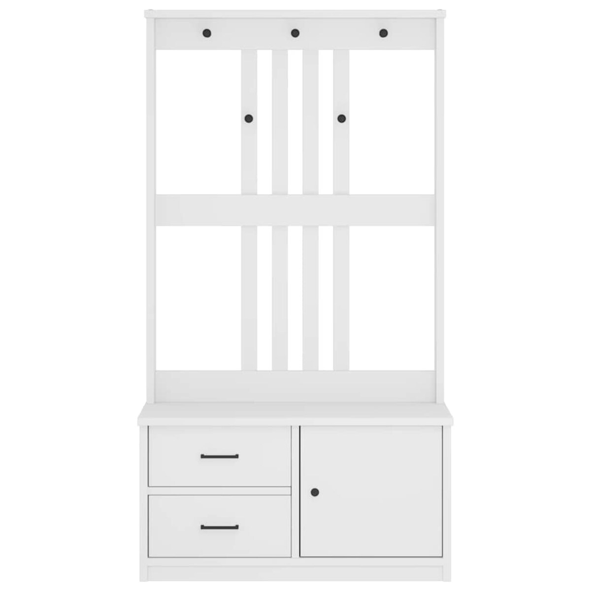 vidaXL Drzewko do przedpokoju „SANDNES” białe lite drewno sosnowe