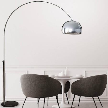 Stojąca lampa podłogowa Soho metalowa do salonu chrom