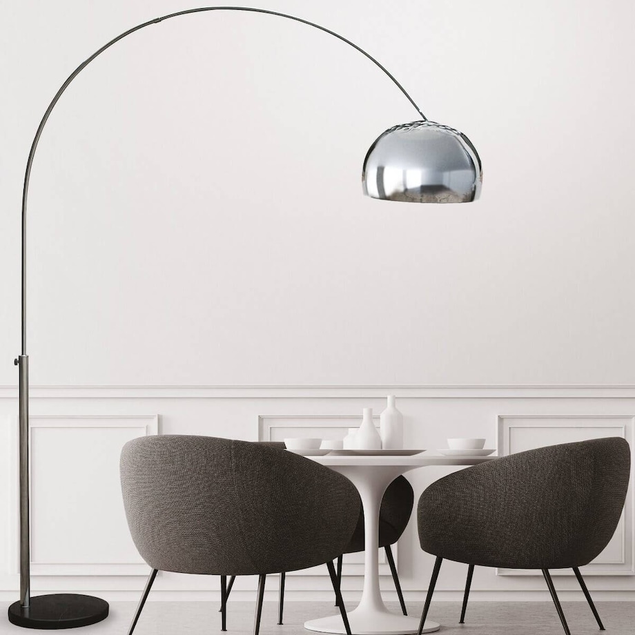 Stojąca lampa podłogowa Soho metalowa do salonu chrom