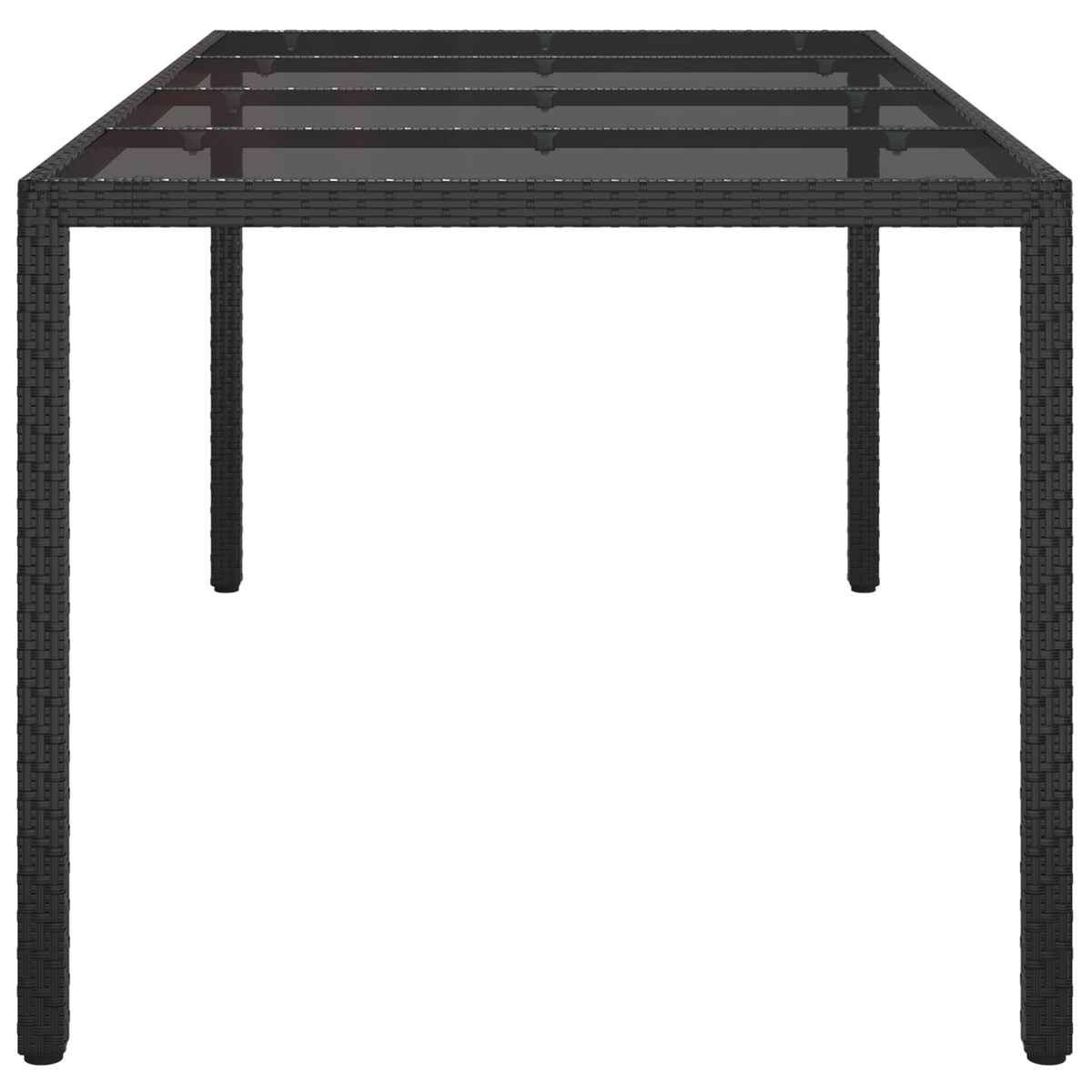 vidaXL Czarny stół jadalny ogrodowy 190x90x75 cm Polirattan