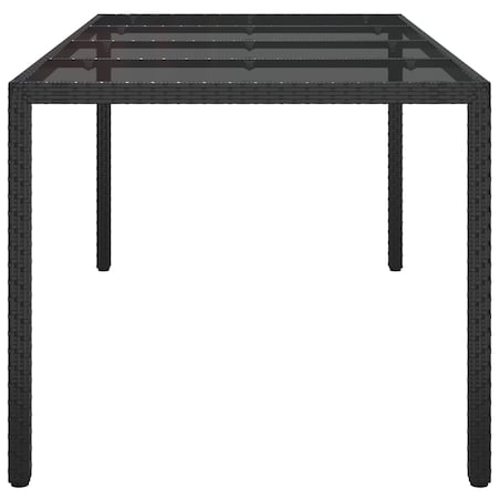 vidaXL Czarny stół jadalny ogrodowy 190x90x75 cm Polirattan
