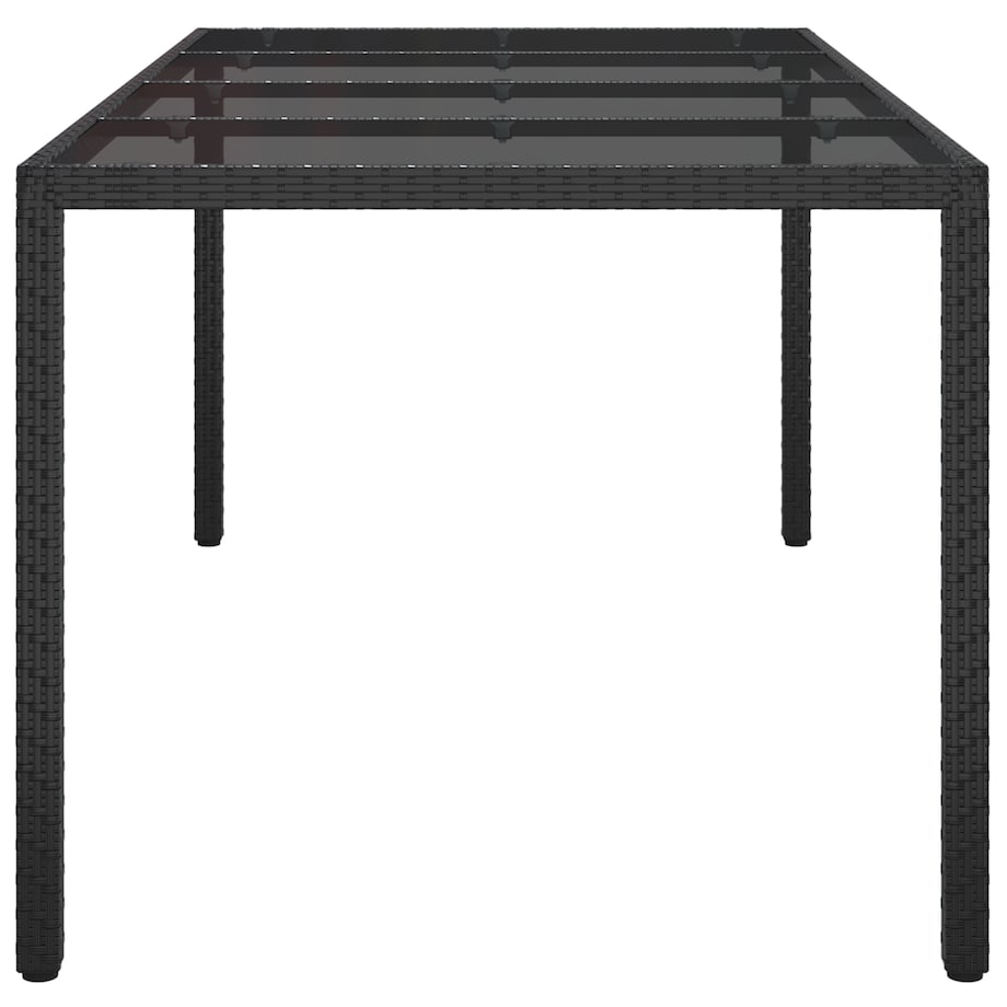 vidaXL Czarny stół jadalny ogrodowy 190x90x75 cm Polirattan