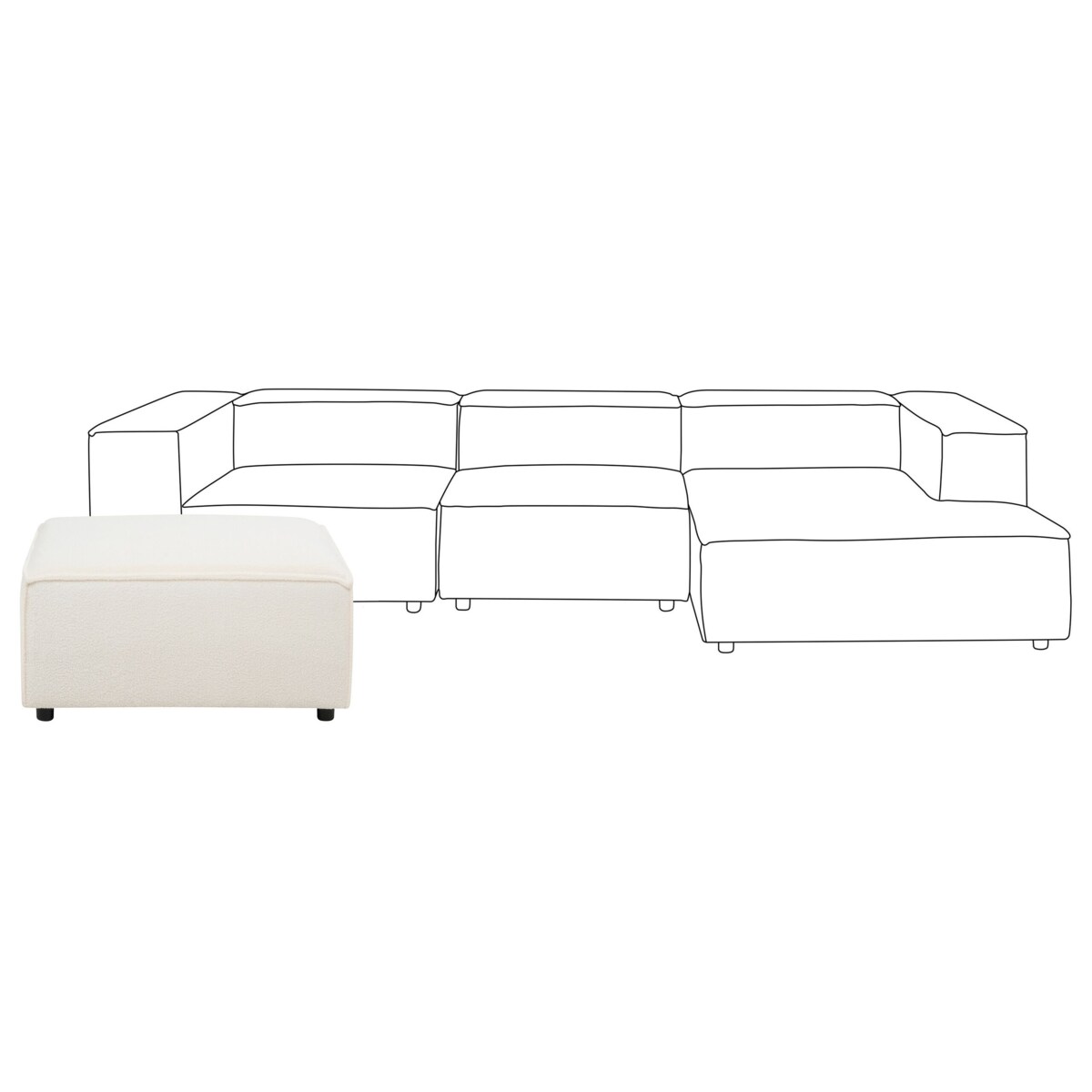 Otomana boucle biała APRICA