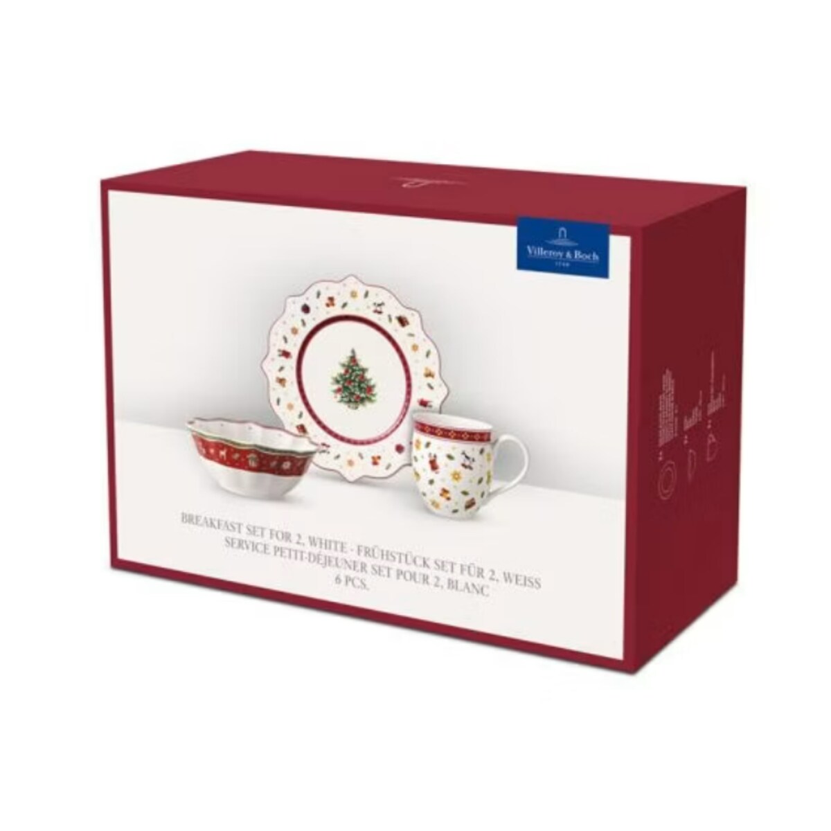 Zestaw świątecznych naczyń dla 2 osób biały Toy's Delight, Villeroy & Boch
