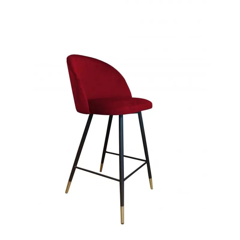 Hoker niski CLAUDINE VELVET GOLD bordowy