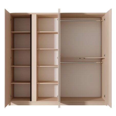 Pojemna Szafa 220 DASTIN z lustrem na drzwiach i oświetleniem LED beżowa