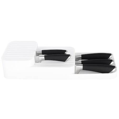 Organizer Wkład do Szuflady na Noże Kuchenne Biały 39 x 14,5 x 7,5 cm